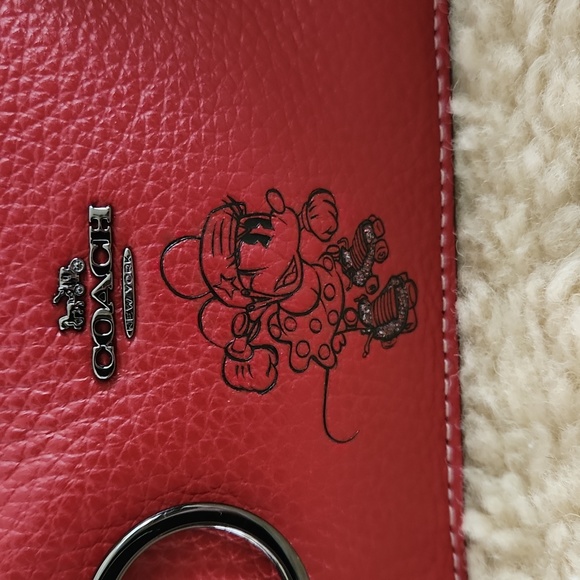 NWOT Coach Disney X Red Leather Rollerblading Minnie Mouse Small Wallet ♥️ 🐭🖤 - Picture 13 of 14